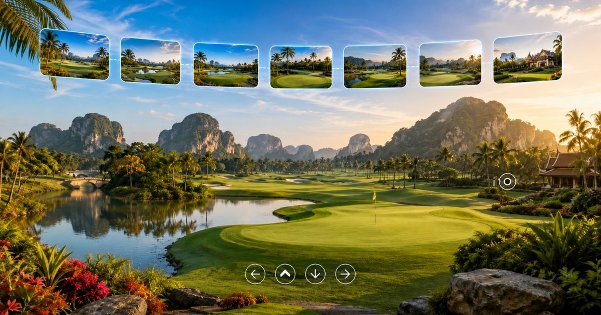ภาพแนวคิด Virtual Tour 360 องศาสำหรับสนามกอล์ฟ